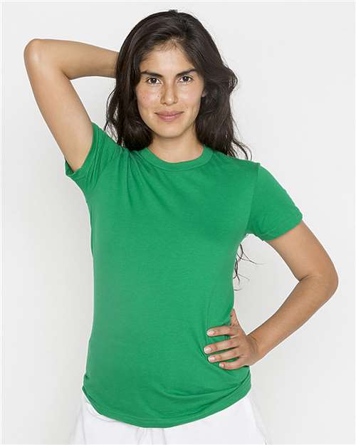 Los Angeles Apparel 21002 Women's USA-Made Fine Jersey T-Shirt - Kelly Green