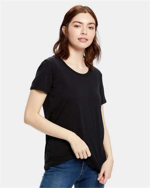US Blanks US115 Women's Loose Fit Boyfriend Tee - Black