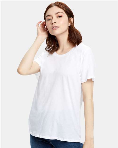 US Blanks US115 Women's Loose Fit Boyfriend Tee - White