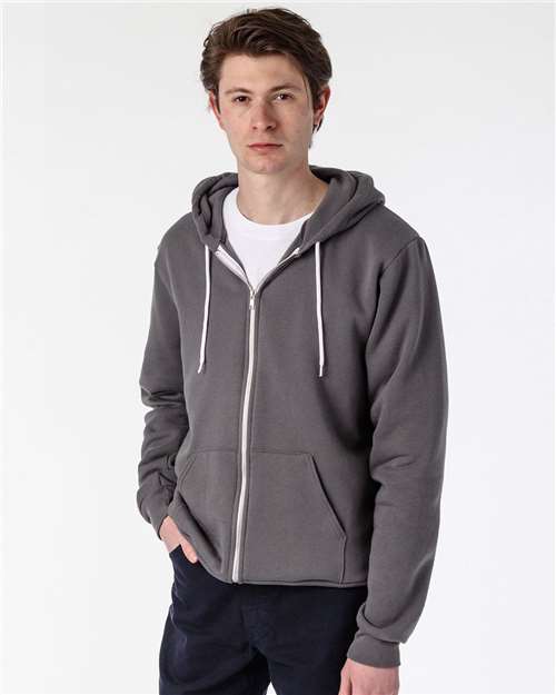 Los Angeles Apparel F97 Unisex USA-Made Flex Fleece Full-Zip Hooded Sweatshirt - Asphalt