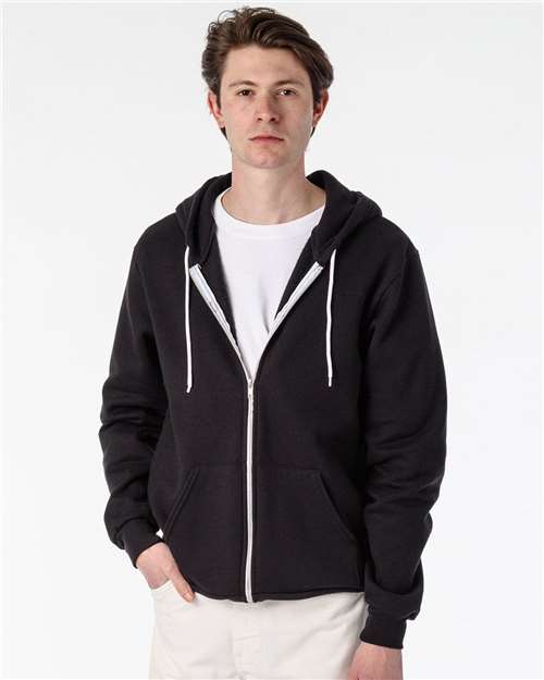Load image into Gallery viewer, Los Angeles Apparel F97 Unisex USA-Made Flex Fleece Full-Zip Hooded Sweatshirt - Black

