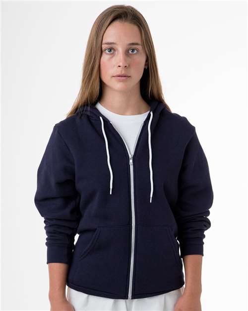 Load image into Gallery viewer, Los Angeles Apparel F97 Unisex USA-Made Flex Fleece Full-Zip Hooded Sweatshirt - Navy
