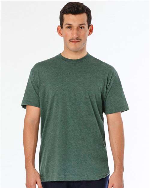 Load image into Gallery viewer, Los Angeles Apparel FF01 Unisex USA-Made 50/50 Poly/Cotton T-Shirt - Heather Forest
