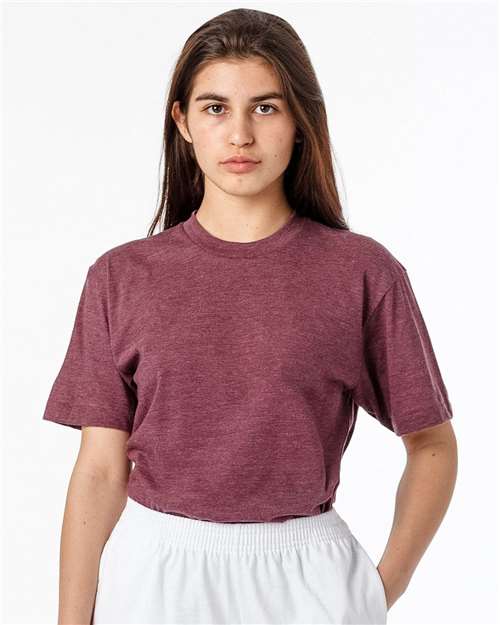 Load image into Gallery viewer, Los Angeles Apparel FF01 Unisex USA-Made 50/50 Poly/Cotton T-Shirt - Heather Red
