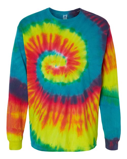 Load image into Gallery viewer, Colortone 2000 Unisex Tie-Dyed Long Sleeve T-Shirt - Reactive Rainbow
