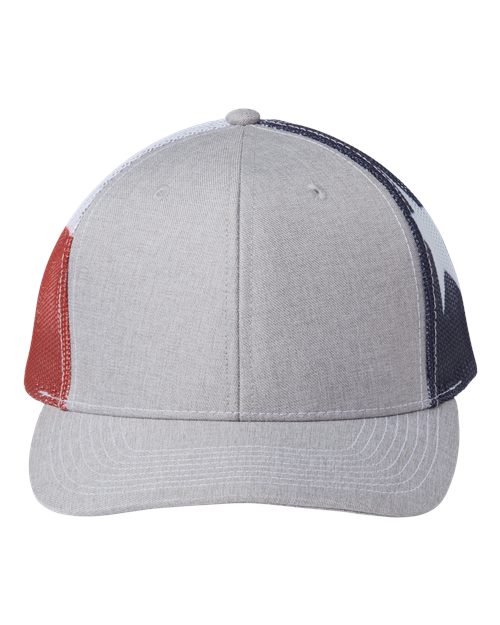 Load image into Gallery viewer, Kati S700M Printed Mesh Trucker Cap - Heather Grey/ Texas Flag
