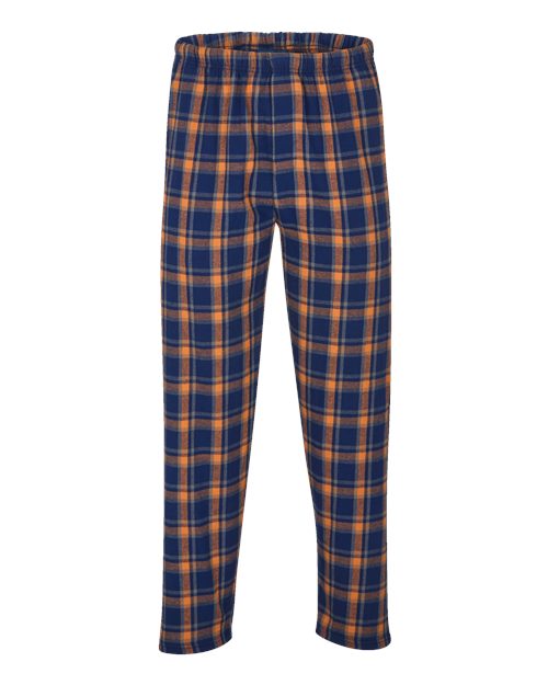Load image into Gallery viewer, Boxercraft BM6624 Men's Harley Flannel Pants - Heritage Navy/ Orange/ Grey Plaid

