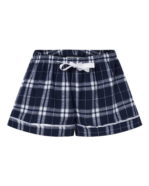Boxercraft BW6501 Women's Flannel Shorts - Navy/ Silver Plaid