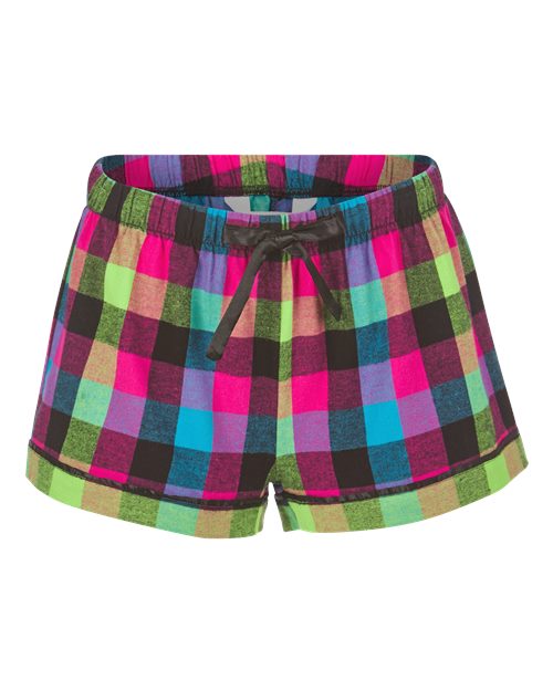 Boxercraft BW6501 Women's Flannel Shorts - Neon Buffalo