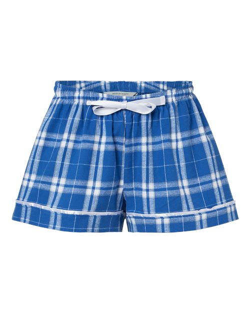 Boxercraft BW6501 Women's Flannel Shorts - Royal/ Silver Plaid