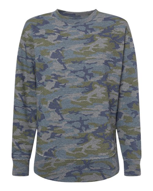 LAT 3525 Women's Weekend Crewneck Sweatshirt - Vintage Camo