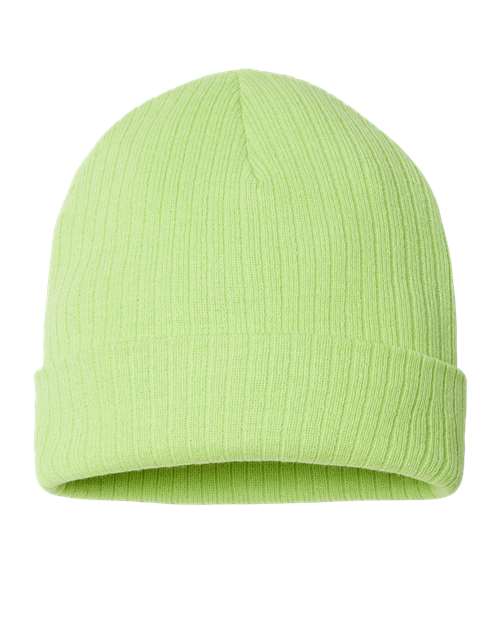 Atlantis Headwear RIO Sustainable Rib Cuffed Beanie - Acid Green