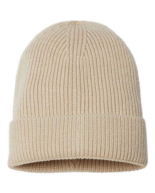 Atlantis Headwear ANDY Sustainable Fine Rib Cuffed Beanie - Light Beige