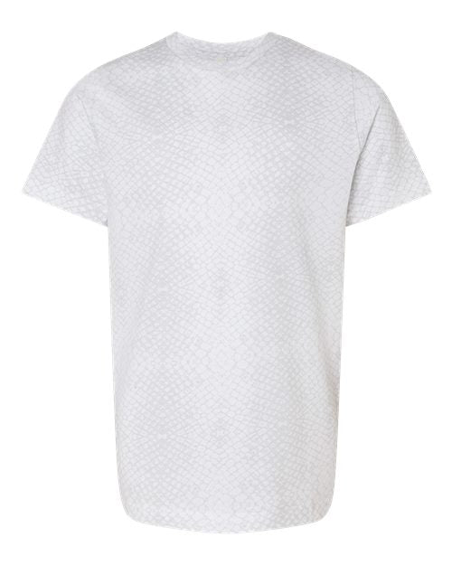 LAT 6101 Youth Fine Jersey Tee - White Reptile