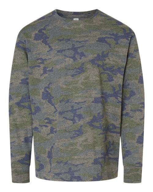 Load image into Gallery viewer, LAT 6201 Youth Fine Jersey Long Sleeve Tee - Vintage Camo
