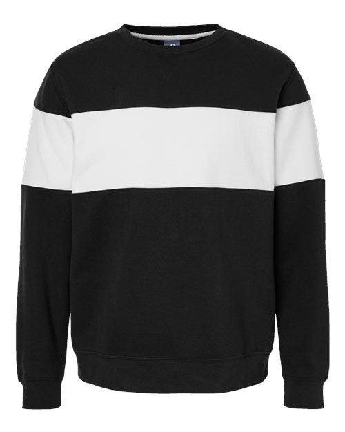 J. America 8646 Unisex Varsity Fleece Crewneck Sweatshirt - Black