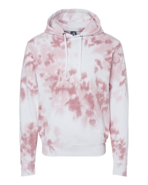 J. America 8861 Men's Tie-Dyed Fleece Hooded Sweatshirt - Dusty Rose Tie Dye
