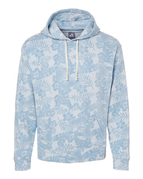 J. America 8871 Men's Triblend Fleece Hooded Sweatshirt - Chambray Aloha Triblend