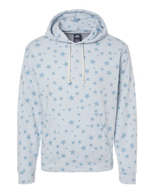 J. America 8871 Men's Triblend Fleece Hooded Sweatshirt - Chambray Stars Triblend