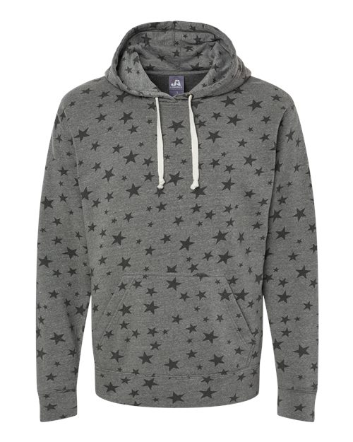 J. America 8871 Men's Triblend Fleece Hooded Sweatshirt - Smoke Stars Triblend