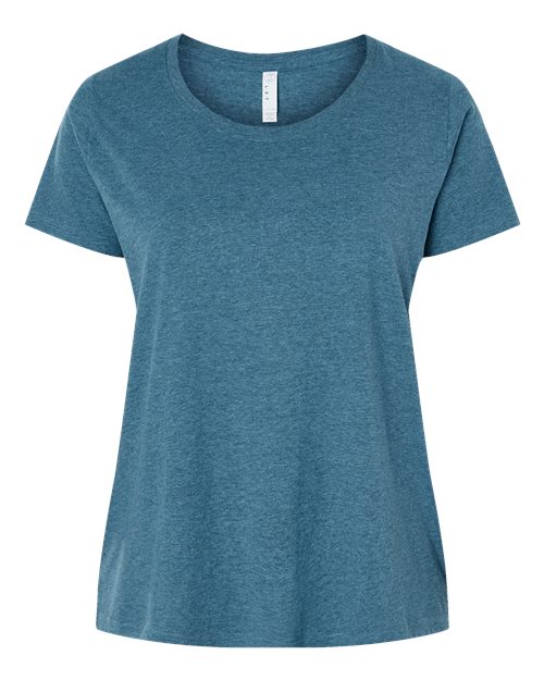 LAT 3816 Women's Curvy Collection Fine Jersey Tee - Bermuda Blackout