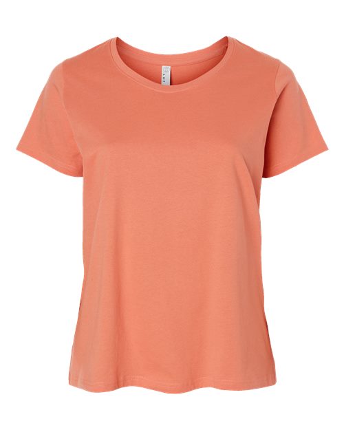 LAT 3816 Women's Curvy Collection Fine Jersey Tee - Sunset