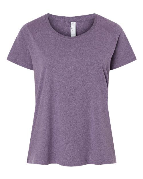 LAT 3816 Women's Curvy Collection Fine Jersey Tee - Wisteria Blackout