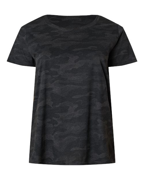 LAT 3816 Women's Curvy Collection Fine Jersey Tee - Storm Camo