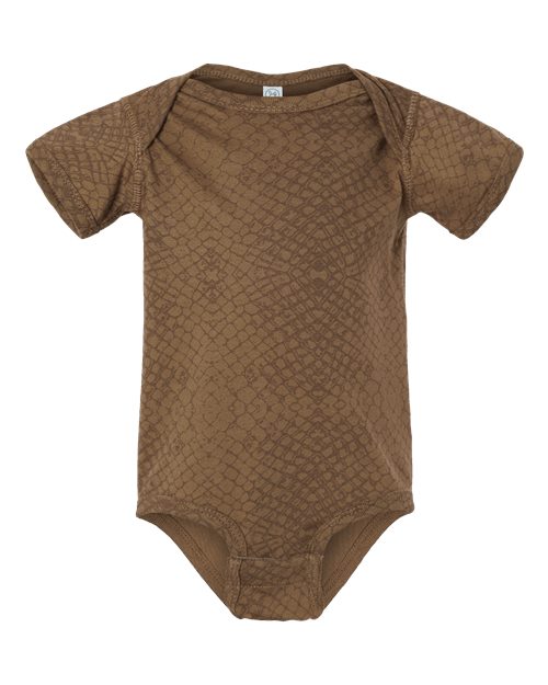 Infant Fine Jersey Bodysuit - Brown Reptile