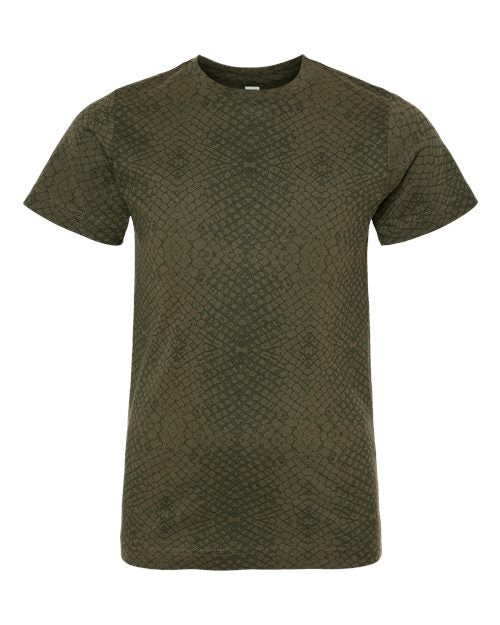 LAT 6101 Youth Fine Jersey Tee - Green Reptile