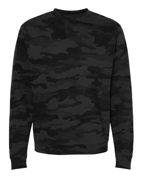 Load image into Gallery viewer, Unisex Midweight Crewneck Sweatshirt - Black Camo
