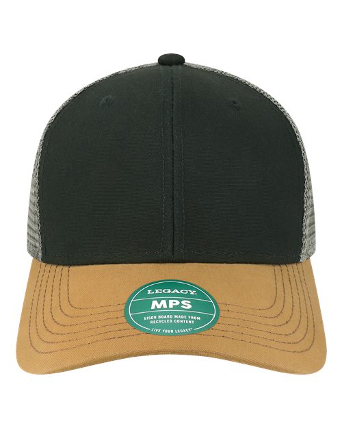 Load image into Gallery viewer, LEGACY MPS Mid-Pro Snapback Trucker Cap - Black/ Caramel/ Dark Grey
