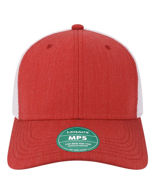 Load image into Gallery viewer, LEGACY MPS Mid-Pro Snapback Trucker Cap - Melange Scarlet/ White

