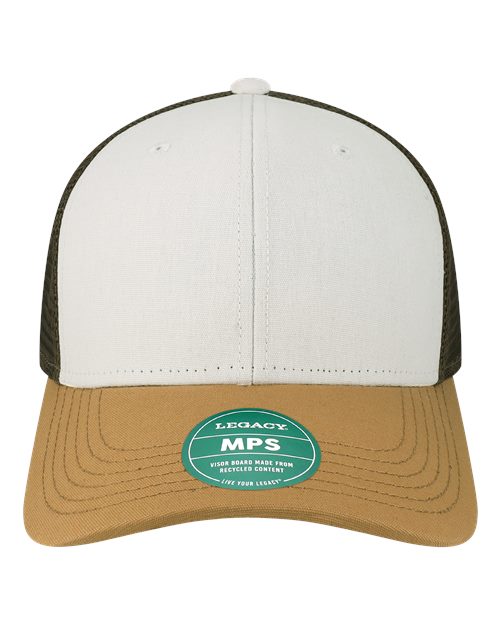 Load image into Gallery viewer, LEGACY MPS Mid-Pro Snapback Trucker Cap - White/ Caramel/ Brown
