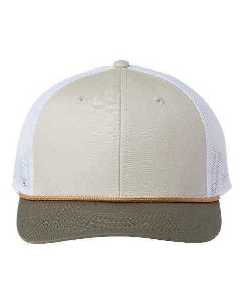 Load image into Gallery viewer, The Game GB452R Everyday Rope Trucker Cap - Stone/ Light Olive/ White
