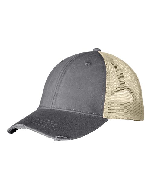 Load image into Gallery viewer, Adams Headwear OL102 Ollie Distressed Trucker Cap - Charcoal/ Tan
