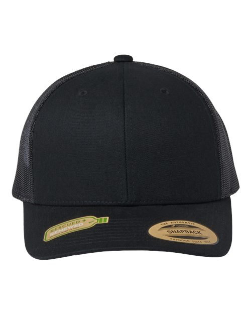 YP Classics 6606R Sustainable Retro Trucker Cap - Black