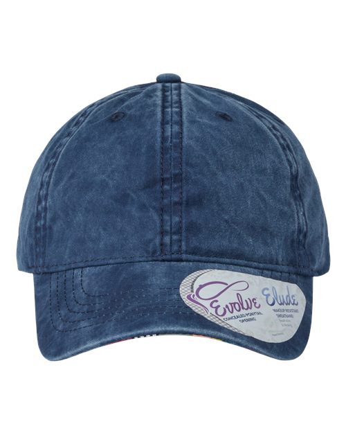 Infinity Her CASSIE Women's Pigment-Dyed with Fashion Undervisor Cap - Navy/ Stripes