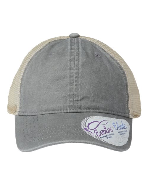 Infinity Her TESS Women's Washed Mesh-Back Cap - Light Grey/ Polka Dots