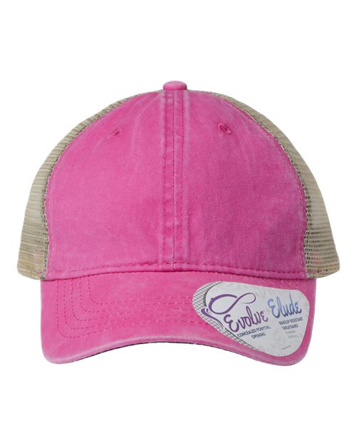 Load image into Gallery viewer, Infinity Her TESS Women's Washed Mesh-Back Cap - Rose/ Polka Dots
