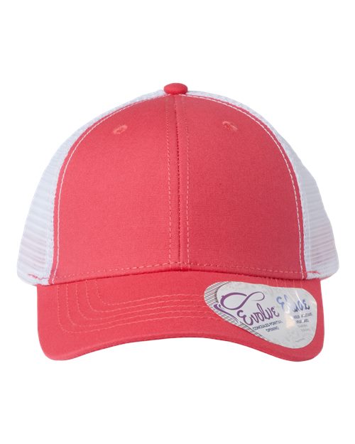 Infinity Her CHARLIE Women's Modern Trucker Cap - Coral/ White