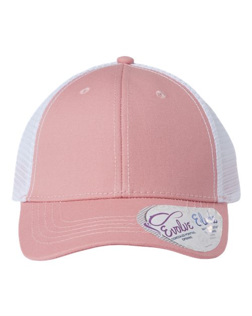 Infinity Her CHARLIE Women's Modern Trucker Cap - Dusty Rose/ White