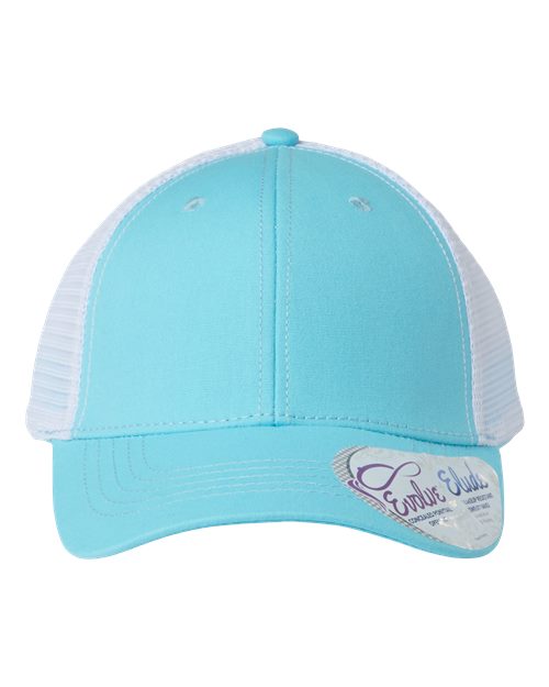 Load image into Gallery viewer, Infinity Her CHARLIE Women's Modern Trucker Cap - Light Blue/ White
