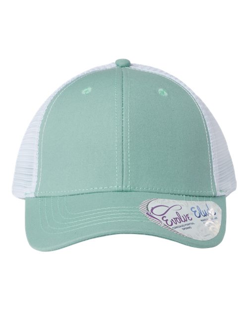 Infinity Her CHARLIE Women's Modern Trucker Cap - Seafoam/ White
