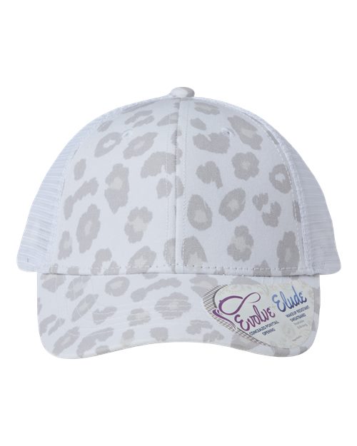 Infinity Her CHARLIE Women's Modern Trucker Cap - Snow Leopard/ White