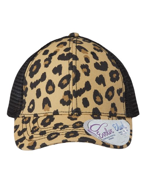 Infinity Her CHARLIE Women's Modern Trucker Cap - Leopard/ Black