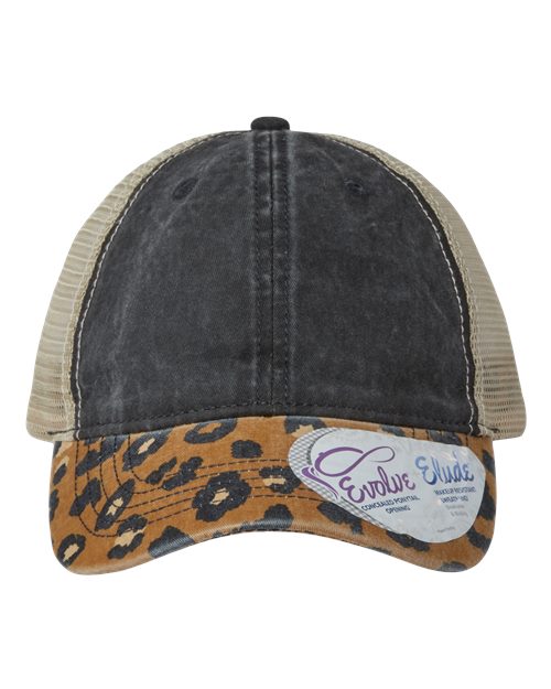 Load image into Gallery viewer, Infinity Her JANET Women's Printed Bill with Mesh Back Cap - Black/ Leopard/ Khaki
