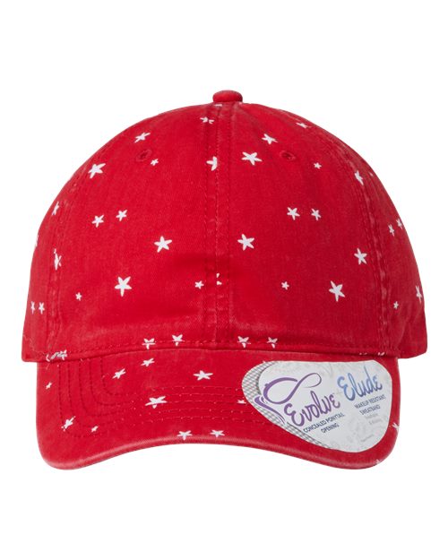Load image into Gallery viewer, Infinity Her HATTIE Women's Unstructured Fashion Prints Cap - Red/ White Stars
