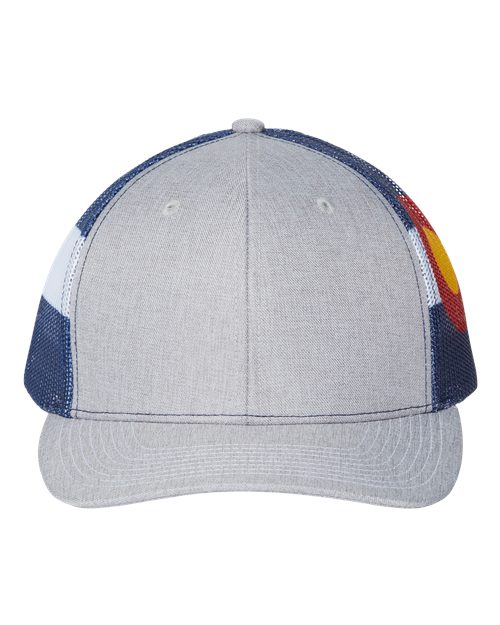 Load image into Gallery viewer, Kati S700M Printed Mesh Trucker Cap - Heather Grey/ Colorado Flag
