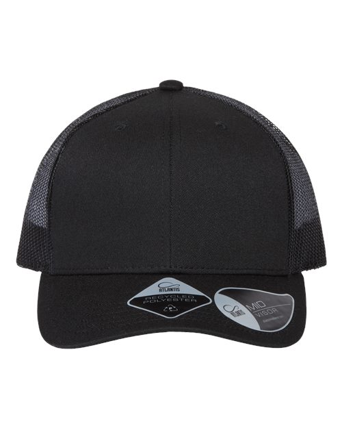 Atlantis Headwear BRYCE Sustainable Trucker Cap - Black/ Black